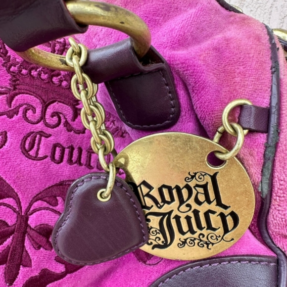 Vintage Juicy Couture Purple Velour Bag Y2K 👛 - Picture 3 of 8